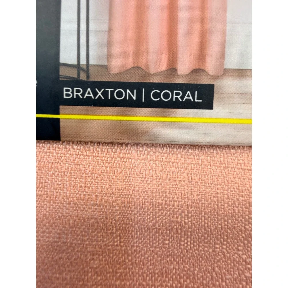 Eclipse Braxton Blackout Curtain Panel 42x84 Coral Thermaback Energy Saving new